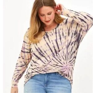 Torrid super soft knits tie dye dolman long sleeve top womens 1X NWT